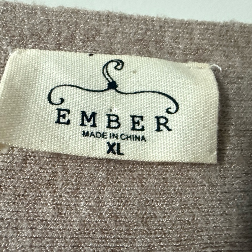 Ember Oatmeal Color Stretchy Embellished Soft Cottagecore Women’s Sweater - Picture 4 of 7